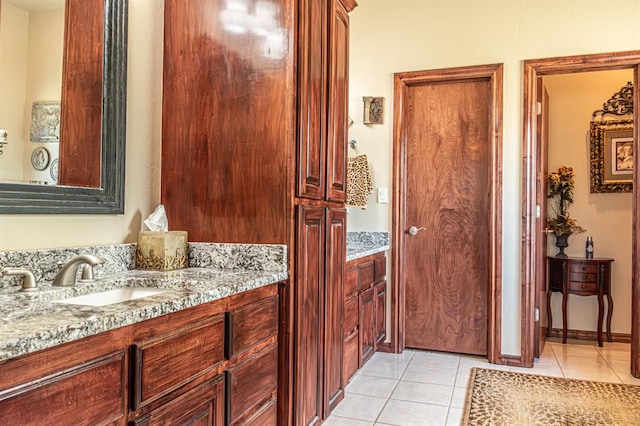 12600 SW 58th St, Mustang, OK 73064 - bathroom featuring vanity and tile patterned floors