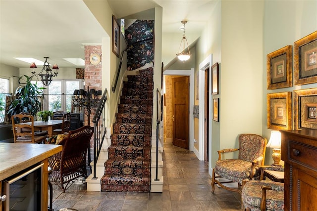 foyer entrance featuring beverage cooler