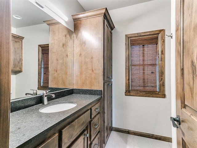 1205 Cobblestone Ln, Kingfisher, OK 73750 - bathroom with vanity and baseboards