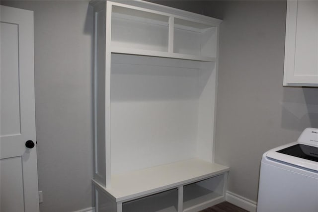 41208 Hazel Dell Rd, Shawnee, OK 74804 - mudroom featuring washer / dryer and baseboards