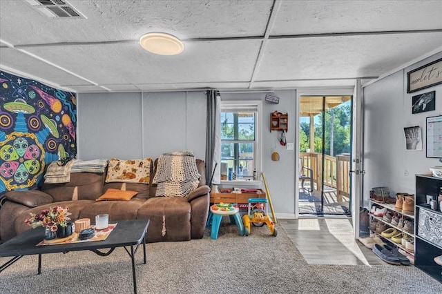 living room with hardwood / wood-style flooring