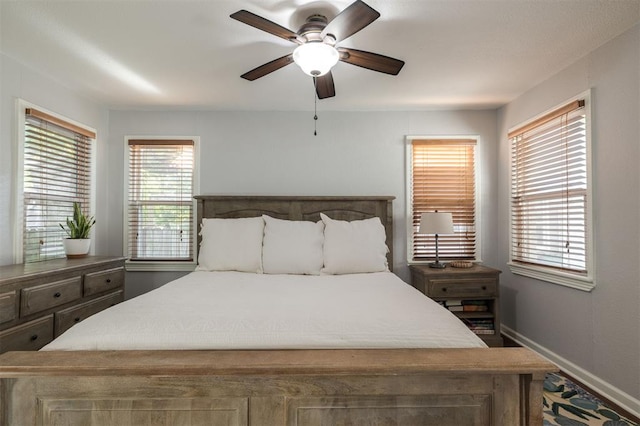 bedroom with ceiling fan