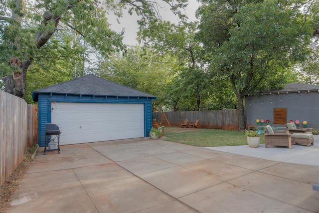 view of garage