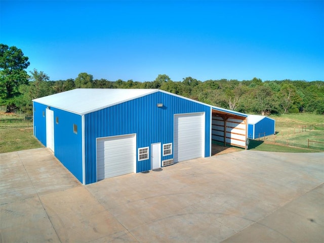 garage with a carport