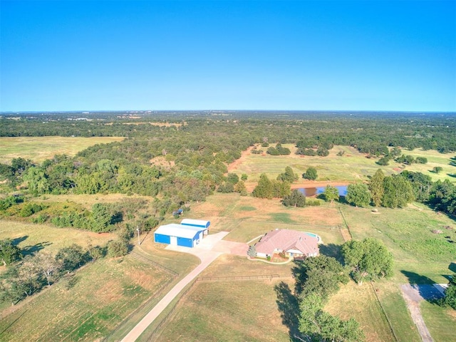 aerial view featuring a rural view