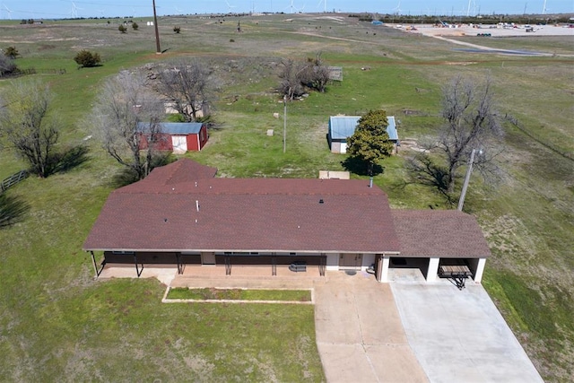 drone / aerial view featuring a rural view