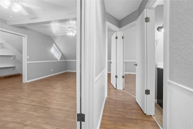 24484 E 990th Rd, Weatherford, OK 73096 - hall featuring light hardwood / wood-style floors and lofted ceiling