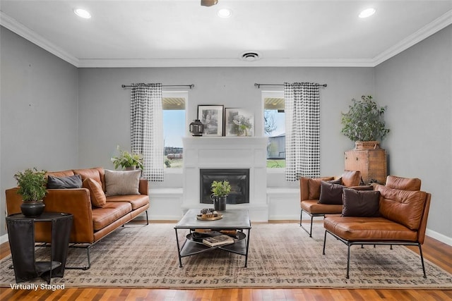 24484 E 990th Rd, Weatherford, OK 73096 - sitting room featuring wood-type flooring and ornamental molding