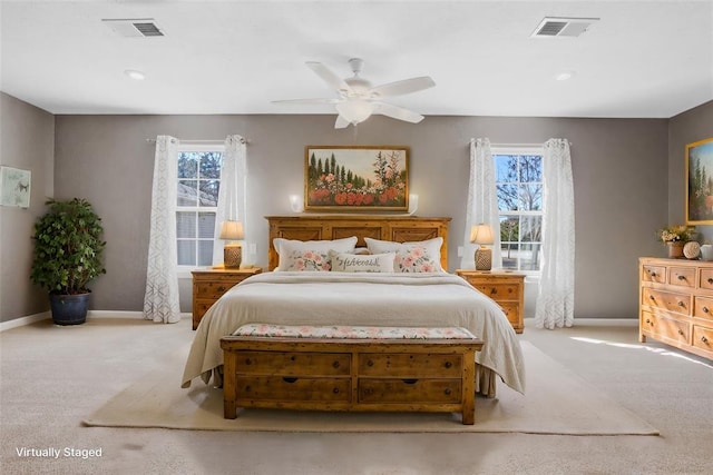 24484 E 990th Rd, Weatherford, OK 73096 - carpeted bedroom featuring ceiling fan