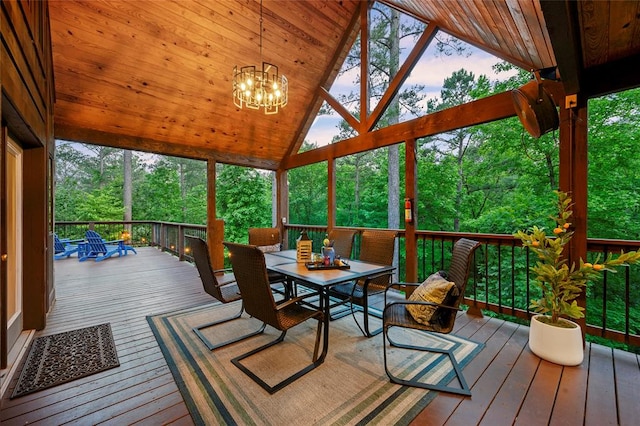 view of deck at dusk