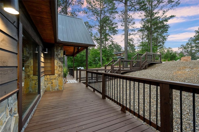 view of deck at dusk