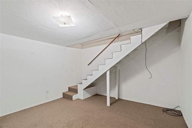 basement with carpet floors