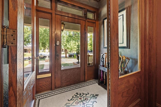 doorway featuring a wealth of natural light and french doors