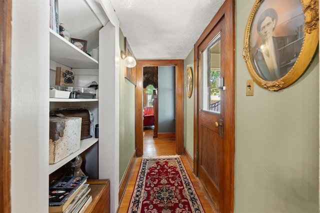 doorway featuring hardwood / wood-style flooring