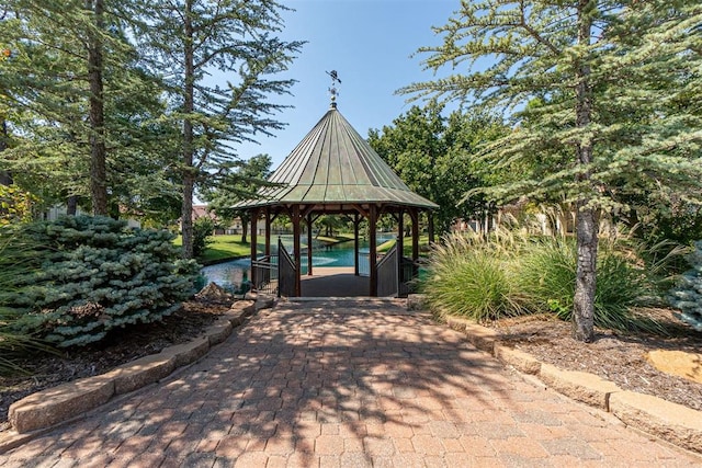 view of community featuring a gazebo