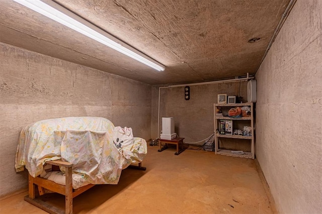 12308 Bywater Rd, Oklahoma City, OK 73170 - bedroom with concrete floors