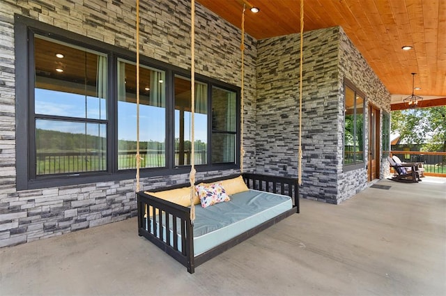 view of patio / terrace with ceiling fan