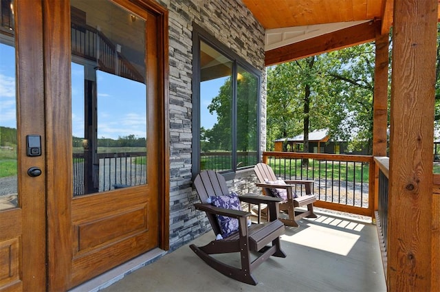 exterior space with covered porch