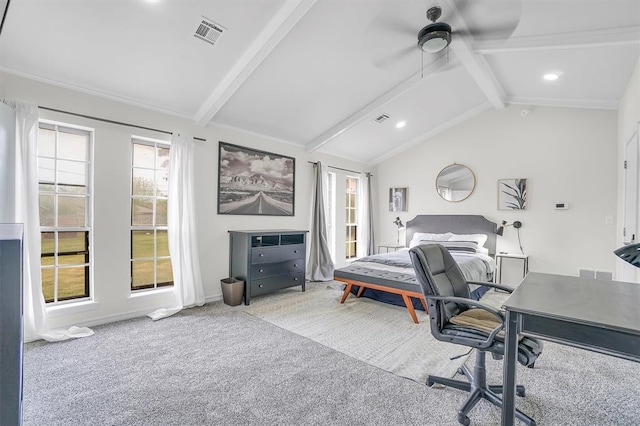 1405 Rosehaven Dr, Altus, OK 73521 - bedroom with ceiling fan, carpet flooring, and recessed lighting