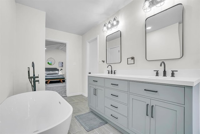 1405 Rosehaven Dr, Altus, OK 73521 - ensuite bathroom with double vanity and a freestanding bath