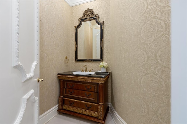 bathroom featuring tile patterned floors and vanity