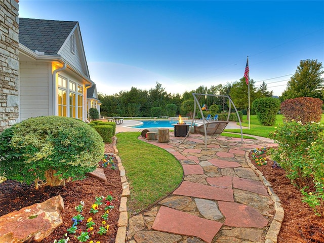 view of yard with a patio