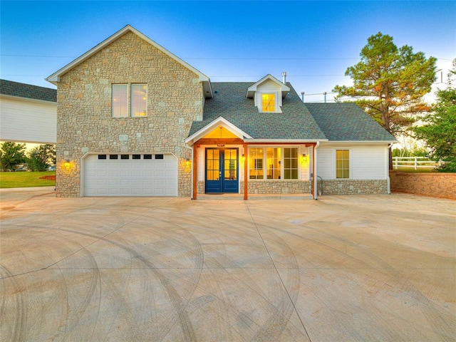 front of property featuring a garage