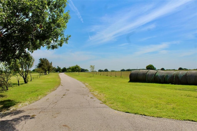 view of road featuring a rural view