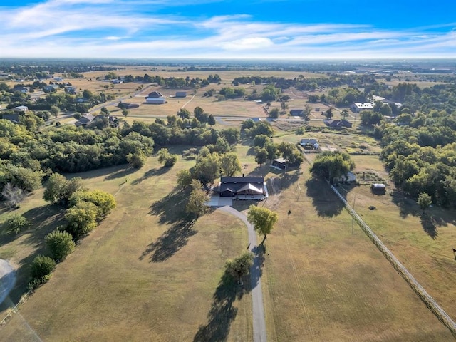 drone / aerial view featuring a rural view