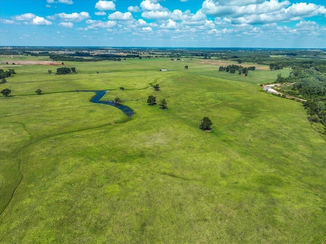 birds eye view of property featuring a rural view