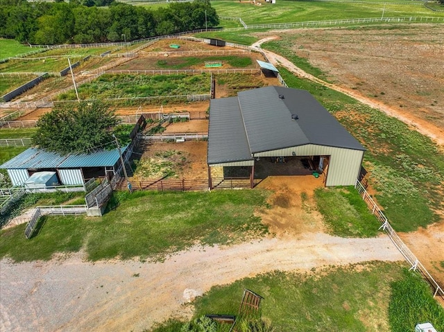 aerial view with a rural view