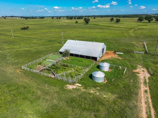 aerial view with a rural view