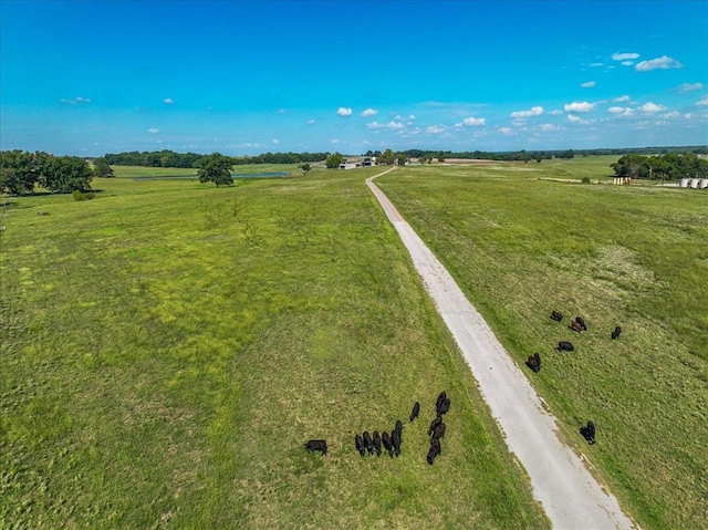 aerial view featuring a rural view