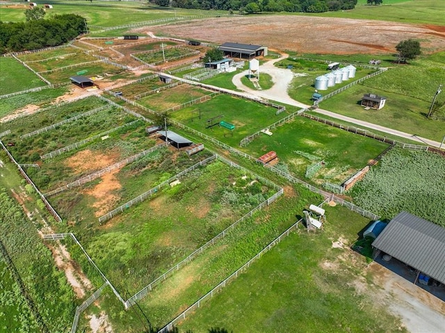 bird's eye view with a rural view