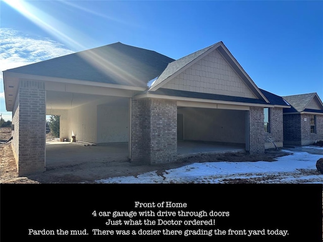 view of front of home with a garage