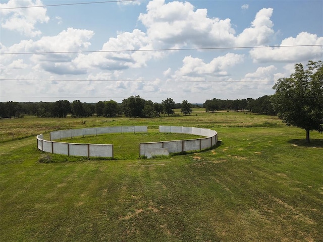 view of yard with a rural view