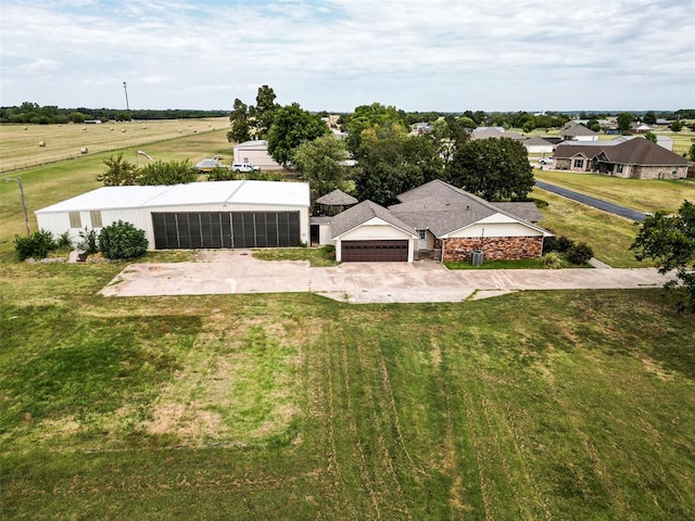 aerial view with a rural view