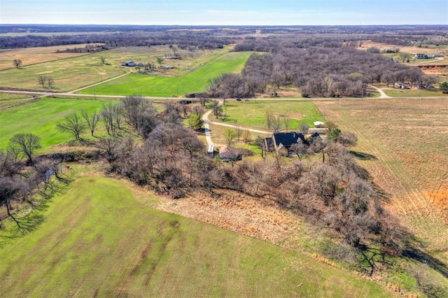 aerial view featuring a rural view