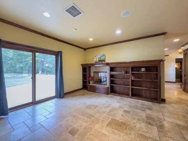 interior space with crown molding