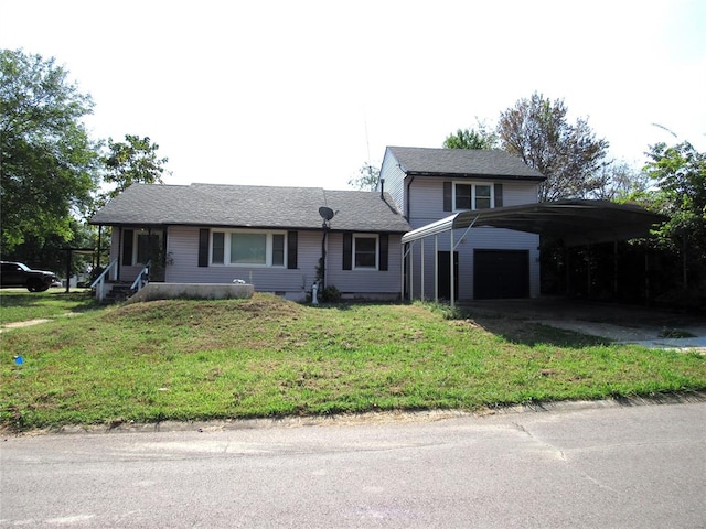 view of front of home with a carport