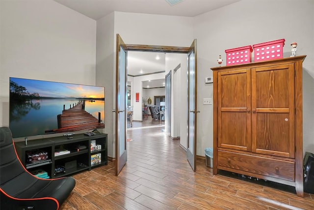 hall featuring hardwood / wood-style flooring