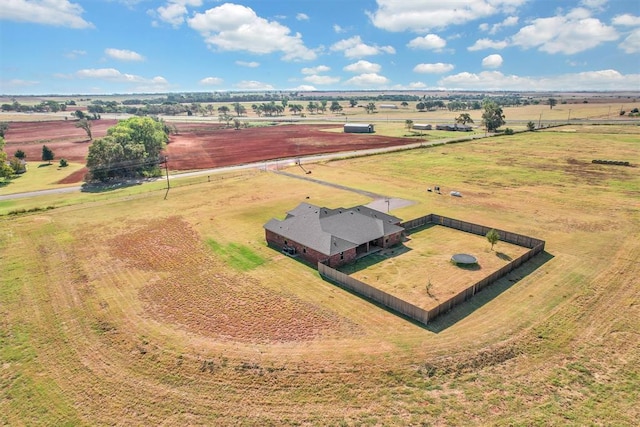 drone / aerial view with a rural view