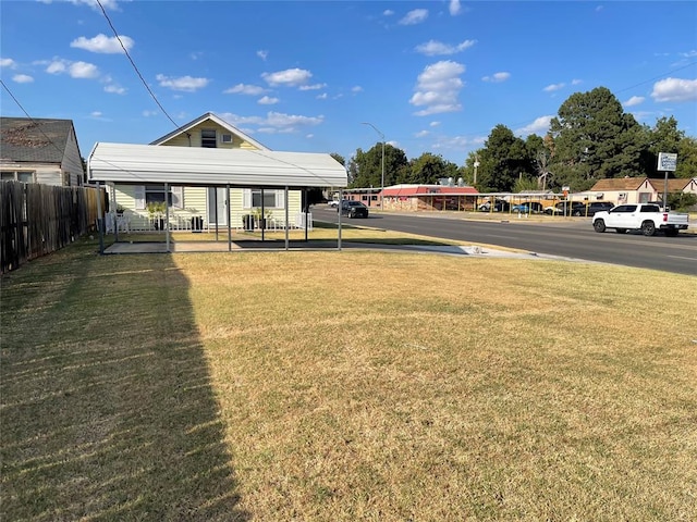 view of yard with a porch