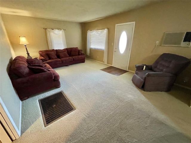 living room with carpet