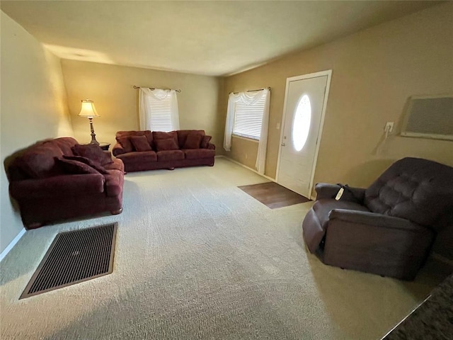 living room featuring carpet floors