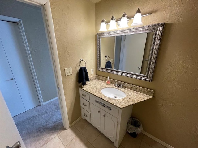 bathroom featuring vanity and tile patterned floors