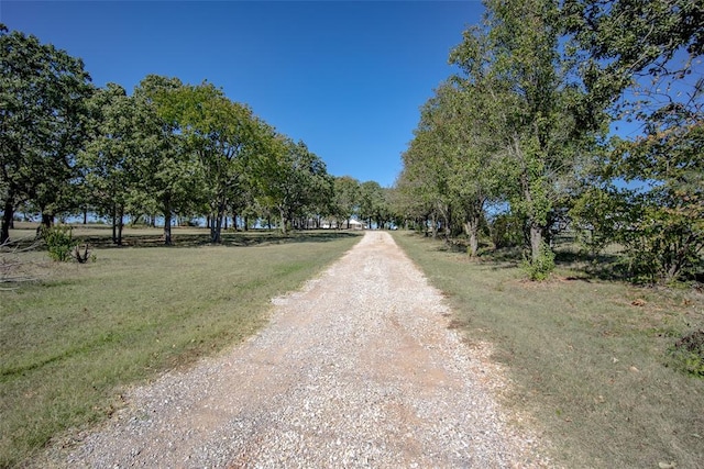 view of road with a rural view