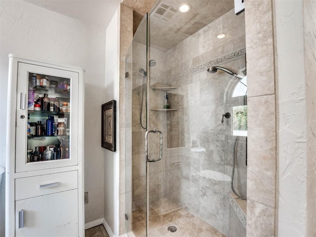 bathroom featuring walk in shower