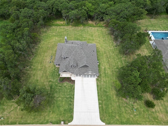 14109 Birch Ln, Edmond, OK 73049 - view from above of property with a heavily wooded area