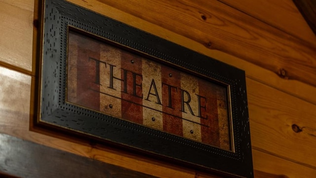 room details with wood walls